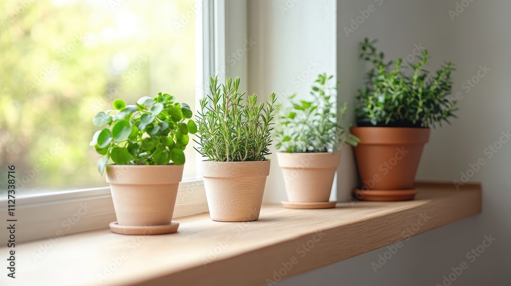 Scandinavian modern room with wooden elements and green plants displayed on a windowsill highlighting natural aesthetics and simplicity Scandinavian modern room with wooden elements and green plants displayed on a windowsill highlighting natural aesthetics and simplicity