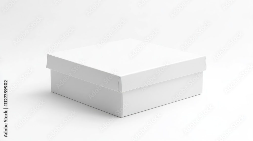 White gift box isolated on a minimalistic background ideal for packaging presentations or holiday-themed designs White gift box isolated on a minimalistic background ideal for packaging presentations or holiday-themed designs