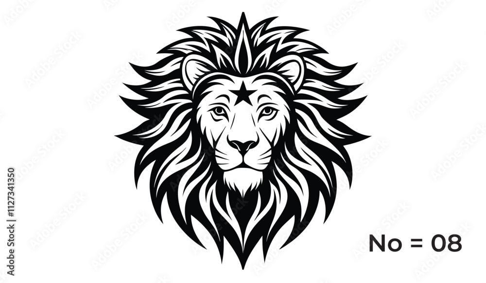 Obraz premium Shilhouettee of lion head or lion