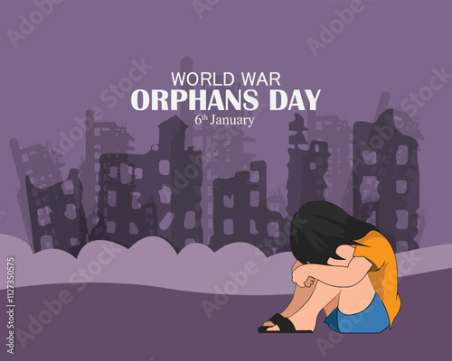 world war orphans day. 6 January. world day of war orphans holiday concept and banner, poster, card. background. vector illustration.