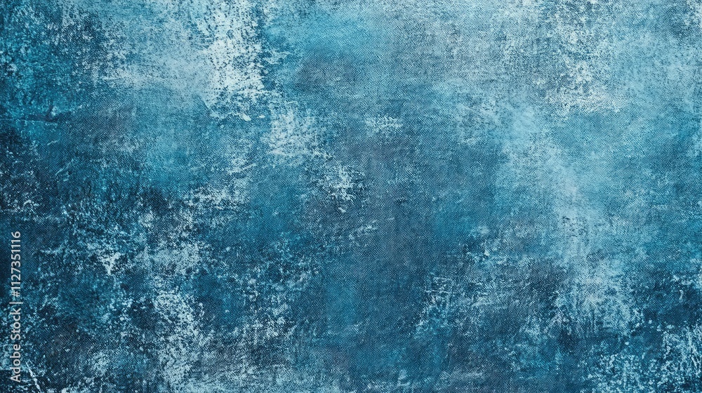 Distressed light blue denim texture fabric backdrop for abstract design with ample copy space for creative projects and advertisements