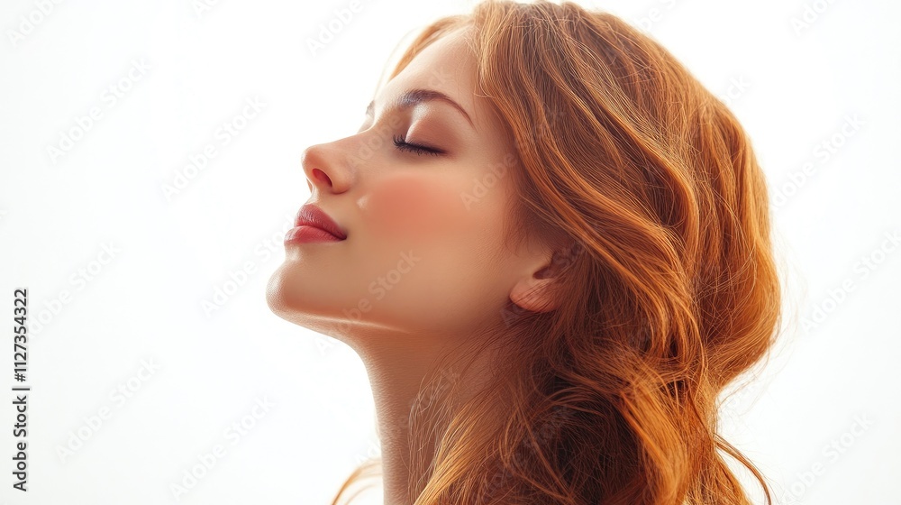 Pregnant woman profile portrait with serene expression against soft white background showcasing maternal beauty and tranquility. Pregnant woman profile portrait with serene expression against soft white background showcasing maternal beauty and tranquility.