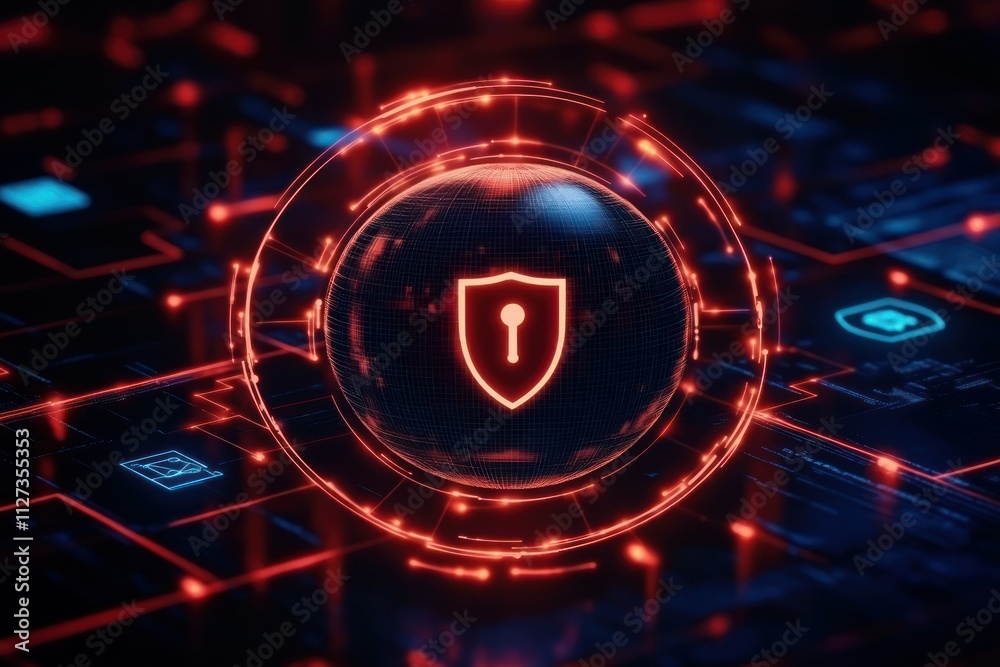 Stunning Visual of Global Network Security Concept Stunning Visual of Global Network Security Concept