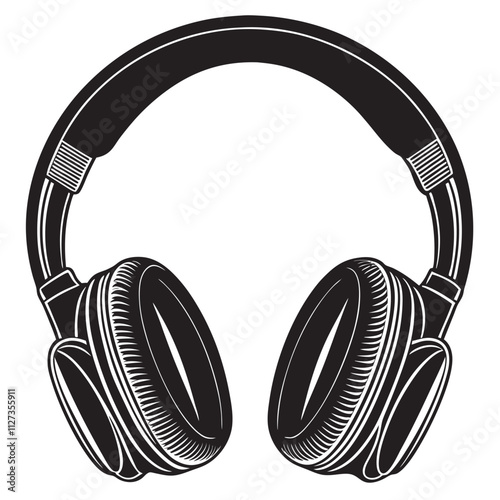 A black asilhouette  headphone 