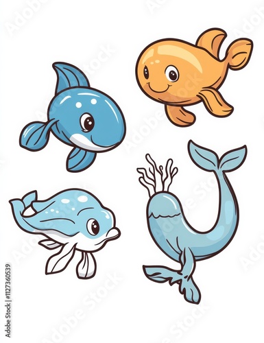 Ocean Friends Cartoon Illustration  photo