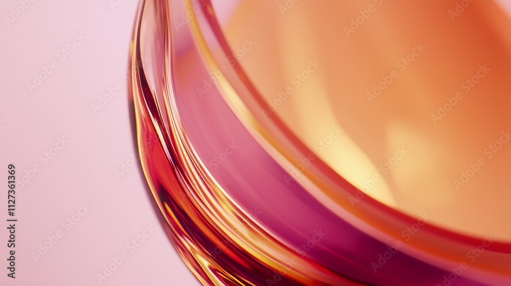 Smooth curves and flowing lines of glass create an abstract composition, blending pink and orange hues for a dynamic and visually engaging effect Smooth curves and flowing lines of glass create an abstract composition, blending pink and orange hues for a dynamic and visually engaging effect