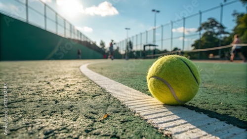 Tennis Ball on Court Close-...