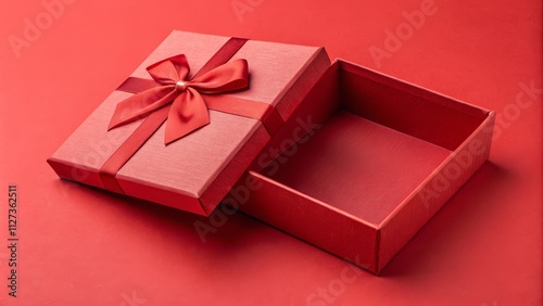 Red Gift Box with Bow Open ...