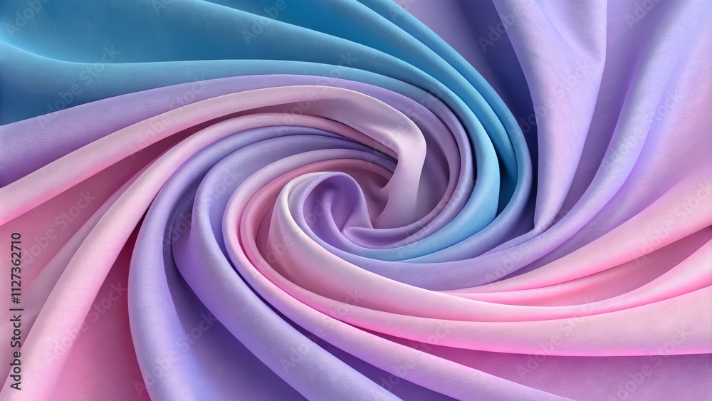 Pastel Swirl Fabric Texture Abstract Gradient Composition, Pink Purple Blue Hues, Soft Drape, Spiral Design Fabric Texture, Gradient Design Pastel Swirl Fabric Texture Abstract Gradient Composition, Pink Purple Blue Hues, Soft Drape, Spiral Design Fabric Texture, Gradient Design