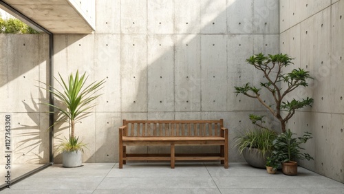 Minimalist Concrete Courtya...