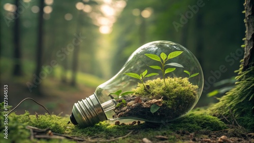 Glass Bulb with Saplings in...