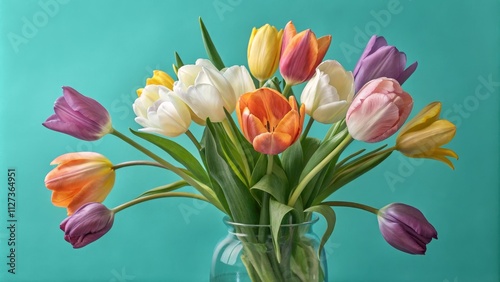 Colorful Tulip Bouquet in G...