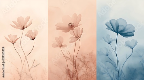 Tranquil Cosmos Flowers In Pastel Hues