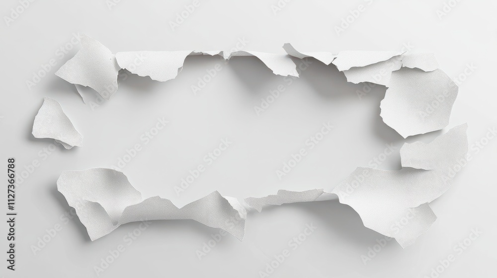 Torn white paper with shadow. Isolated Torn white paper with shadow. Isolated