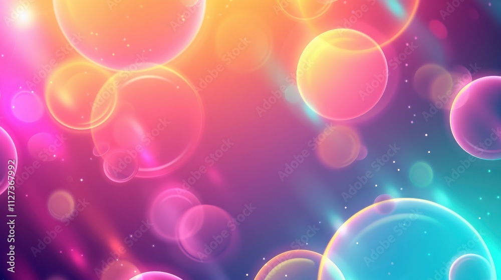 Abstract Colorful Bubbles Floating in Space Abstract Colorful Bubbles Floating in Space