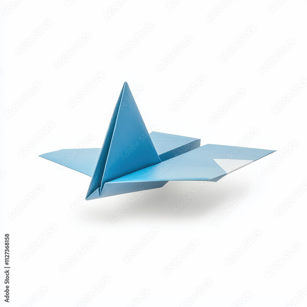 blue origami paper boat with pointed tip, symbolizing creativity and craftsmanship. This artistic piece showcases beauty of folded paper art blue origami paper boat with pointed tip, symbolizing creativity and craftsmanship. This artistic piece showcases beauty of folded paper art