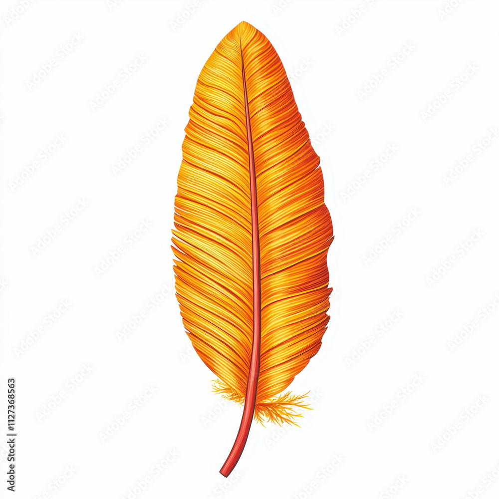 Bright orange feather with detailed texture and vibrant color, showcasing nature beauty and elegance. Perfect for artistic and decorative purposes Bright orange feather with detailed texture and vibrant color, showcasing nature beauty and elegance. Perfect for artistic and decorative purposes