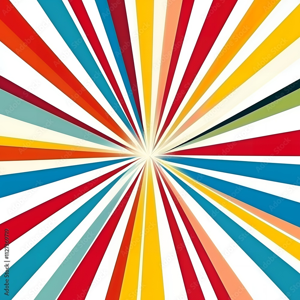 Vibrant sunburst background in bold colors. Vibrant sunburst background in bold colors.