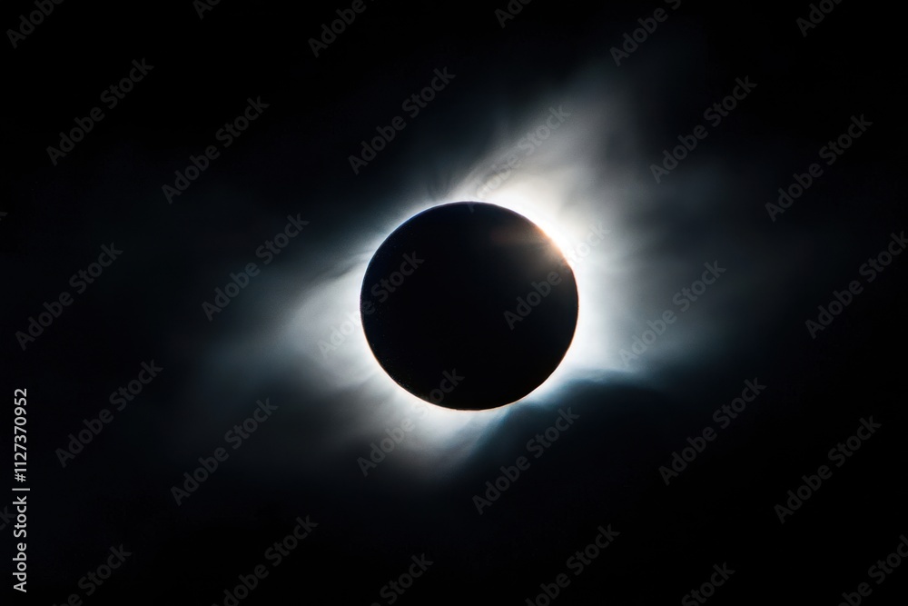 Naklejka premium A large black sun is in the center of the image