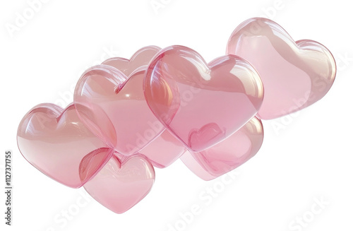 PNG Pink Hearts floating symbol heart. photo