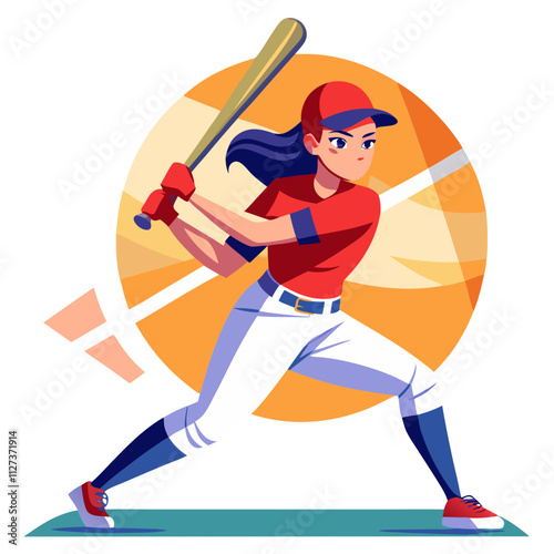 Woman baseball player prepares to bat during a game showcasing her skills and determination on the field