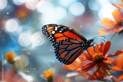 A butterfly is sitting on a flower