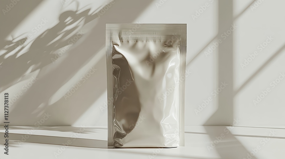 mockup of a white packaging on white background, small plastic see through oval shaped window showing package mockup of a white packaging on white background, small plastic see through oval shaped window showing package