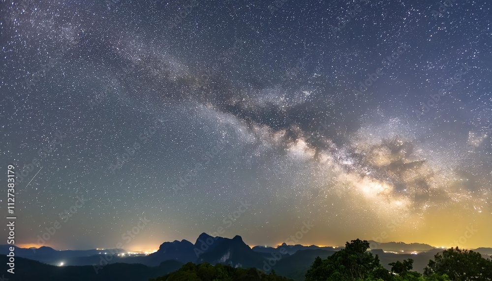 A Stunning View of the Milky Way Galaxy Stars, Space Dust, and the Deep Planet Night Sky in a Celestial Canvas of Wonder and Mystery A Stunning View of the Milky Way Galaxy Stars, Space Dust, and the Deep Planet Night Sky in a Celestial Canvas of Wonder and Mystery