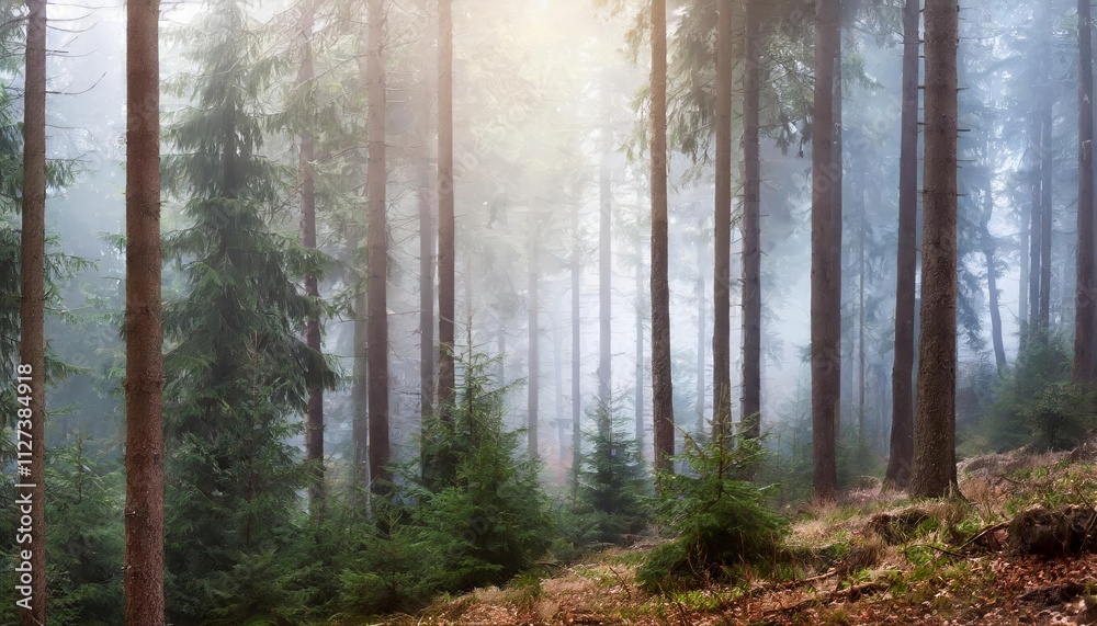 Enchanting Misty Fir Forest A Serene Landscape of Tall Evergreen Trees, Shrouded in Ethereal Fog, Perfect for Nature Lovers and Photography Enthusiasts Seeking Tranquility and Inspiration Enchanting Misty Fir Forest A Serene Landscape of Tall Evergreen Trees, Shrouded in Ethereal Fog, Perfect for Nature Lovers and Photography Enthusiasts Seeking Tranquility and Inspiration