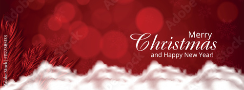 Merry christmas and new year social media cover template