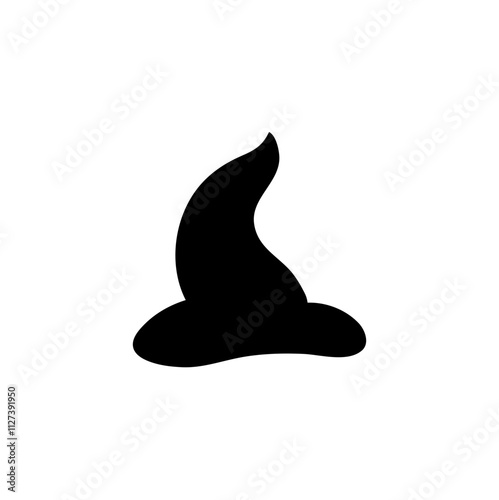 Cartoon black witch hat silhouette 