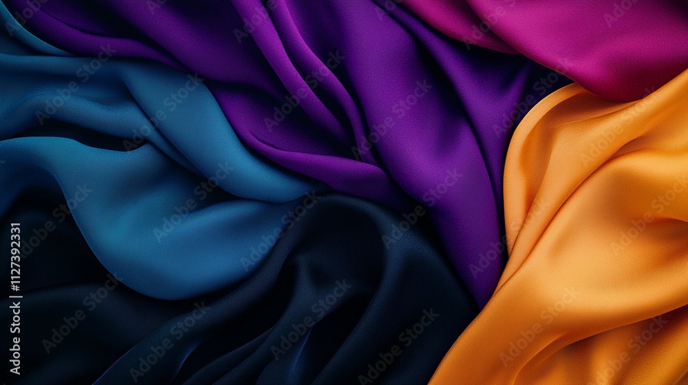 Obraz premium A variety of raw textiles featuring wool, cotton, and silk, displayed to emphasize natural textures and colorful versatility.