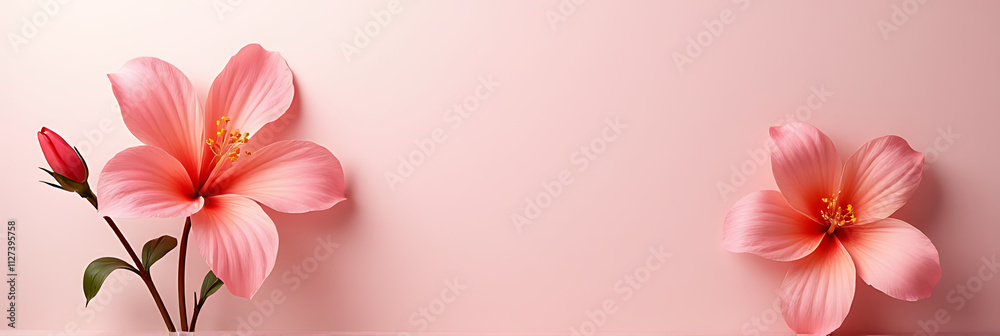 Naklejka premium A flower can be used as a simple yet effective element in a background decoration design with a solid base._00003_