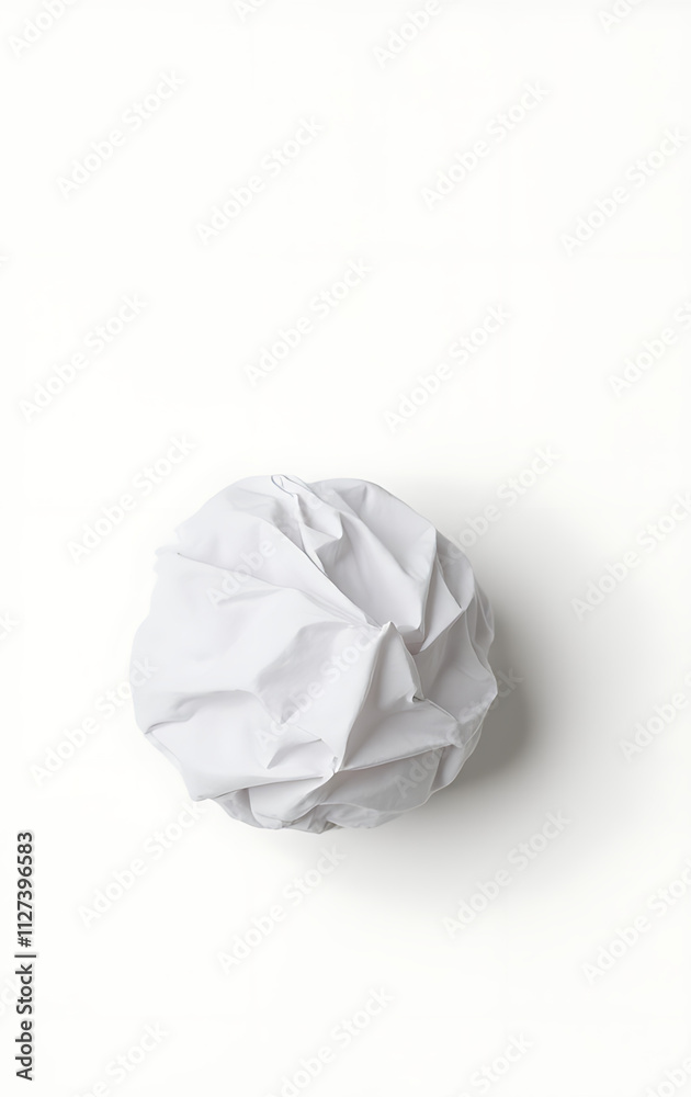 A crumpled paper ball rests against a clean white background with no other visual elements nearby._00001_ A crumpled paper ball rests against a clean white background with no other visual elements nearby._00001_