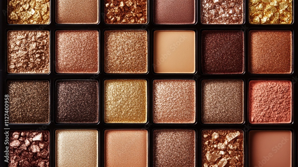 Fototapeta premium Vibrant Eyeshadow Palette With Warm Tones and Rich Textures for Artistic Looks