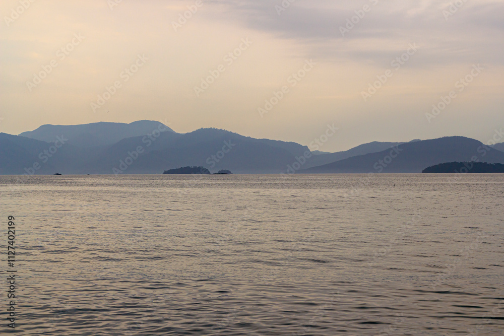 sunset on the sea on a cloudy day sunset on the sea on a cloudy day