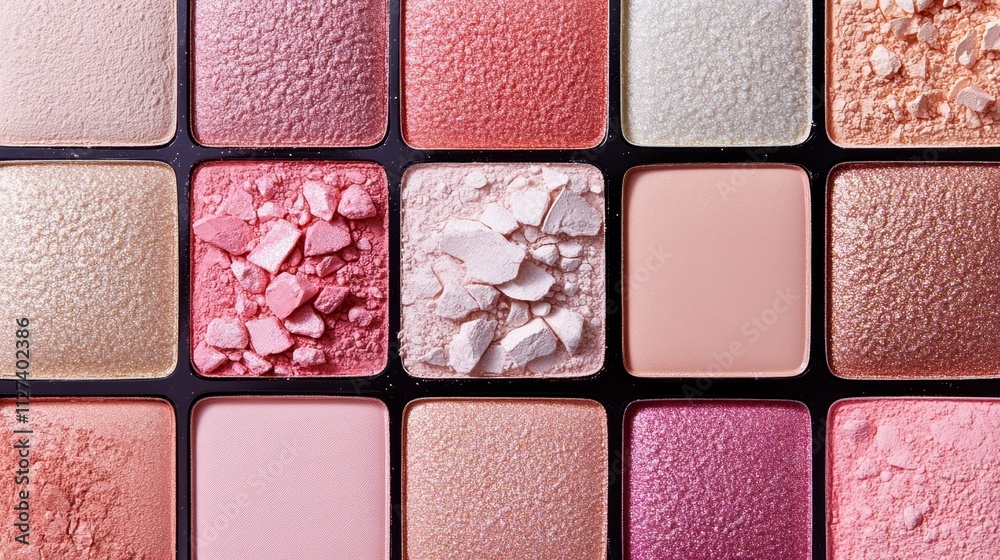Fototapeta premium Colorful Array of Makeup Palettes Showcasing Diverse Shades and Textures for Creative Artistry