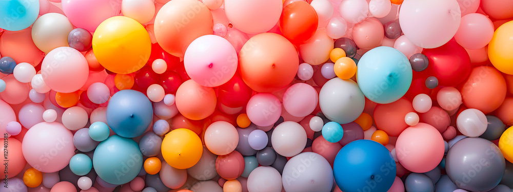 Photo zone with balloons. Selective focus. Photo zone with balloons. Selective focus.
