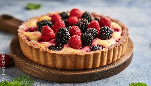 cake with berries