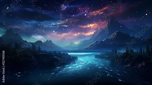 A river of stars flows in the cosmic current, carrying the dreams of 2025 to distant galaxies.