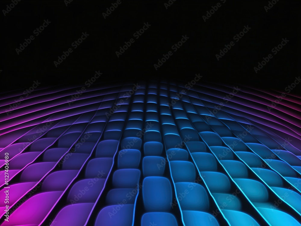 Naklejka premium Vibrant abstract design with colorful waves in dark setting