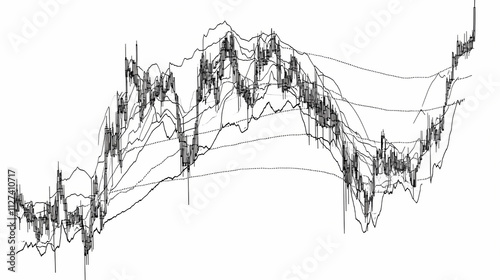 Stock chart price pattern rebound isolated with white highlights, png. Momentum. Illustration photo