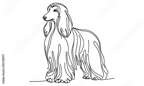 Cute white Afghan Hound puppy cartoon vector illustration isolated