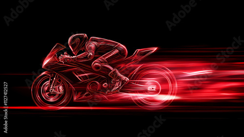 Wallpaper Mural Velocity in red: dynamic red streak of a motogp bike in motion against black background. Momentum. Illustration Torontodigital.ca