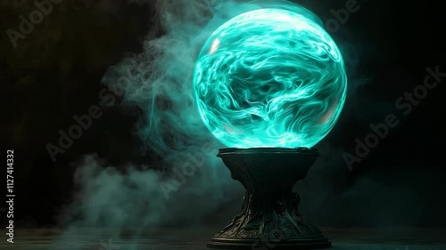 Enchanting Glowing Orb with Mystical Smoke Seamless Loop