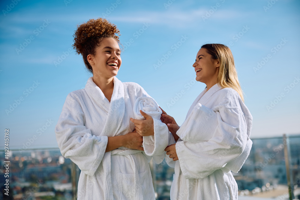 Carefree women indulge themselves with a day at the spa Carefree women indulge themselves with a day at the spa