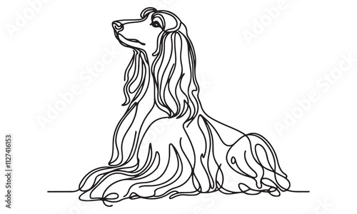 Cute black and white vector dachshund puppy illustration