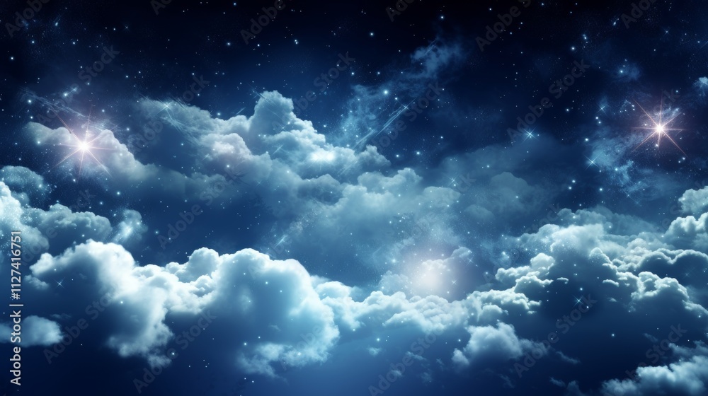 Abstract night sky art featuring moon deep blues and whites create depth and texture Abstract night sky art featuring moon deep blues and whites create depth and texture