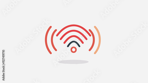 Flat Vector Signal Icon Isolated on White Background for Communication Concepts