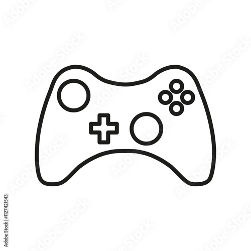 Joystick, gamepad simple thin line icon vector illustration